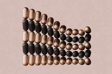 rotating capsules. 3d render