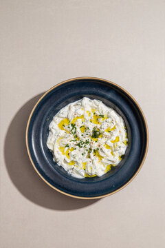 Tzatziki salad on the table