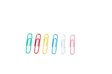 Paper clip or office bind clip, stationery, realistic object on isolated white background. Office leadership and team work concept.