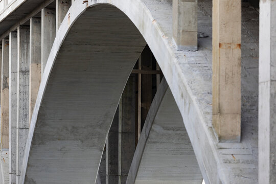 Curve Cement Infrastructure Bridge bridge with nobody