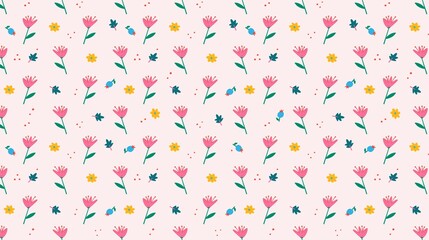 Flower pattern, spring illustration