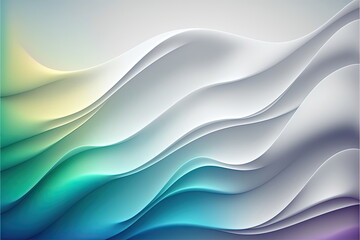 Obraz premium white abstract gradient, wave wallpaper, free space, Made by AI,Artificial intelligence