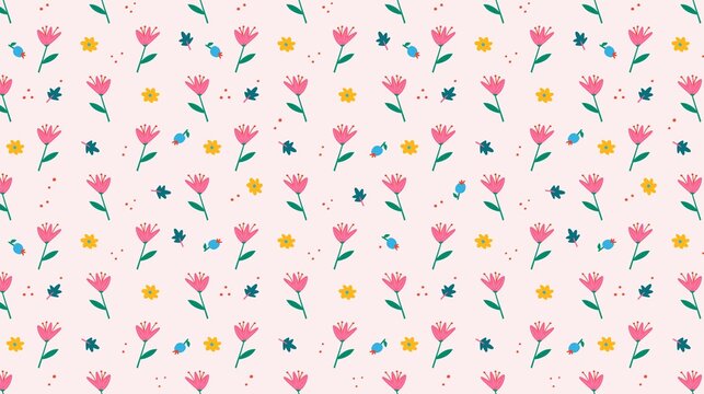 Flower pattern, spring illustration