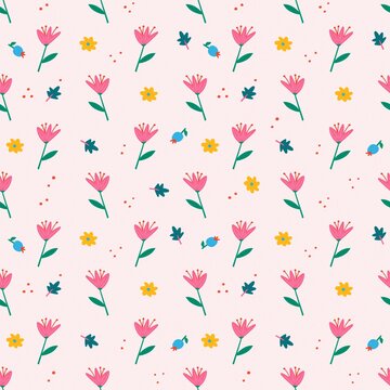 Flower pattern, spring illustration