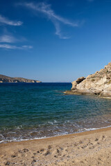 The amazing sandy and turquoise beach of Kalamos in Ios Cyclades Greece