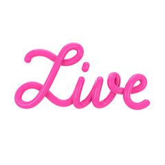 Live letter in 3D styled hand lettering with transparent background