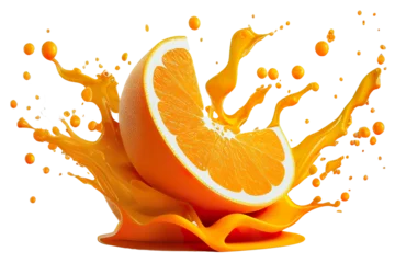 Fototapeten orange with orange juice splash © Ahmed Shaffik