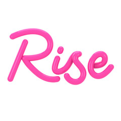 Rise letter in 3D styled hand lettering with transparent background