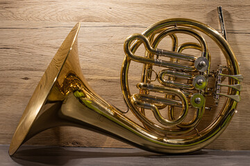 Waldhorn, Horn, Musikinstrument, Blas, blechblasinstrument, metall, gold, instrument, funkelnd, orchestra, musical, musics, trompete, close up