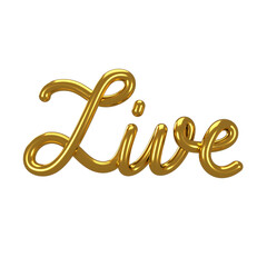 Live letter in 3D styled hand lettering with transparent background