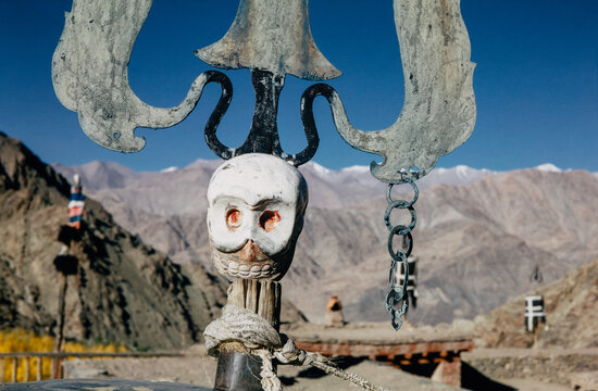 Skull on Trident - Buddhist Symbolism