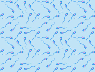 Spermatozoa reproduction fecundation pattern illustration