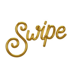 Swipe letter in 3D styled hand lettering with transparent background