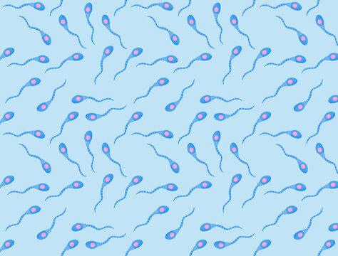 Spermatozoa reproduction fecundation pattern illustration