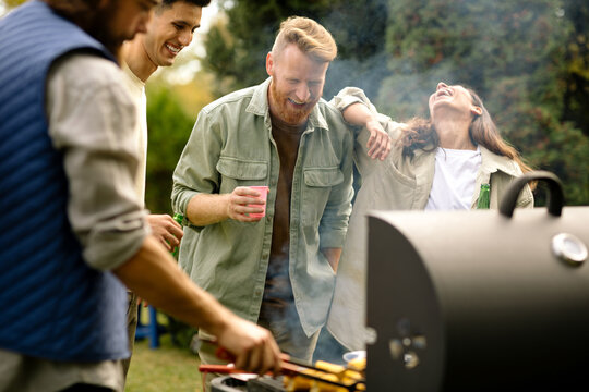 Friends Having Barbecue Party