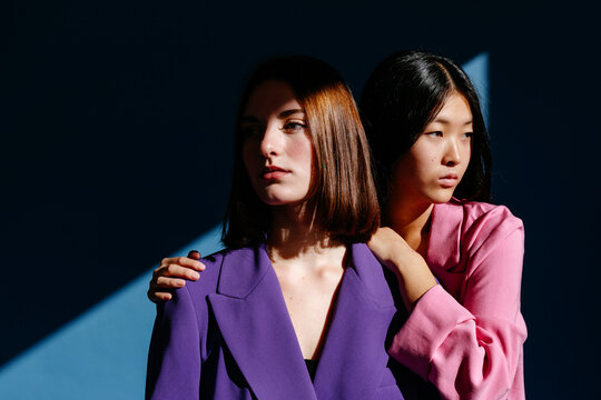 Diverse women in studio with sunlight