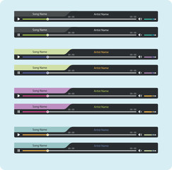 Media player illustation, Modern Custom media player illustration for web and applications