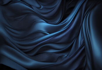 Fototapeta premium Ai-Generated Glimmering Luxury: An Abstract Dark Blue Background of Velvet, Satin, and Glittering Sheen