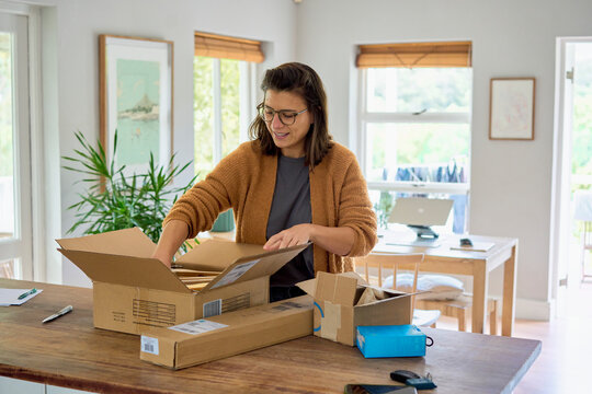 unboxing an online delivery