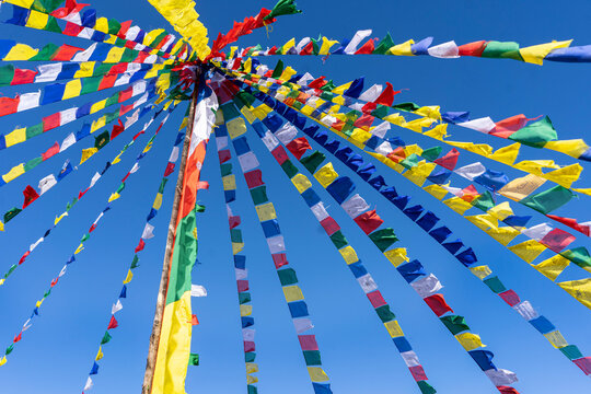 Flags of prayer in the Himalayan region of Nepal