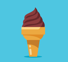 soft ice cream cone isolated vector illustration
