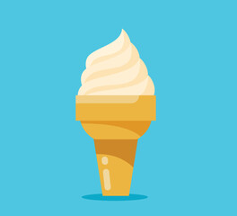 soft ice cream cone isolated vector illustration
