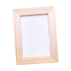 Top view of nature wooden photo frame 