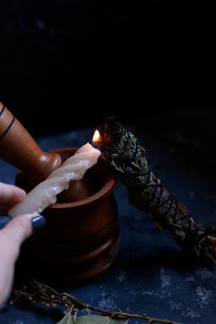 Herb wand incense