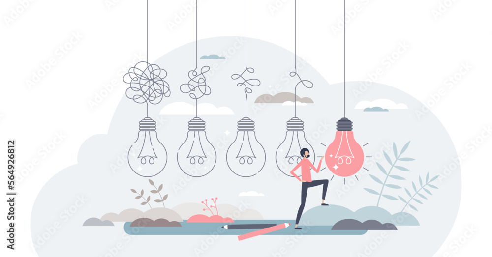 Poster simplify complex or difficult situations for clear idea tiny person concept, transparent background.