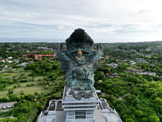 aerial view drone GWK Garuda Wisnu Kencana statue Bali indonesia