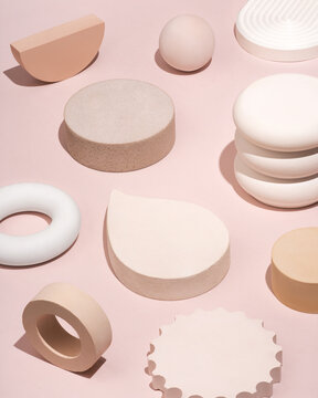 Handmade concrete props for showcase.
