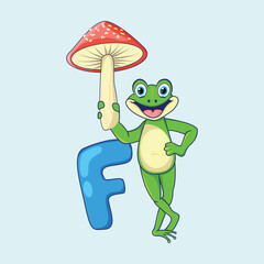 Frog vector art with F letter
