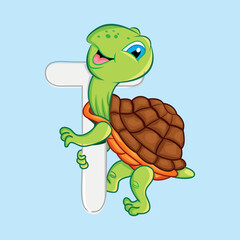 Tortoise Vector Art, T for tortoise,