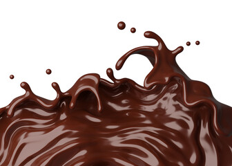 Chocolate  splash png file , 3D Rendering, 3D illustration