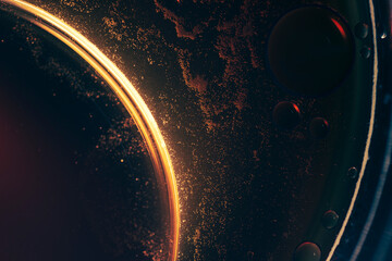 Abstract golden ring background