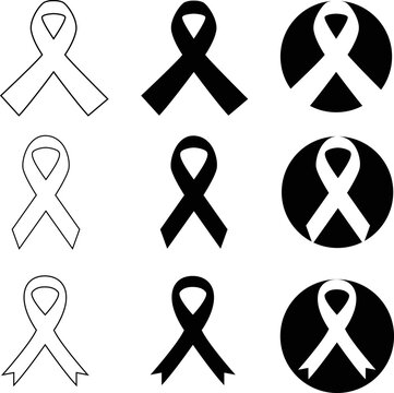 Cancer ribbons icons