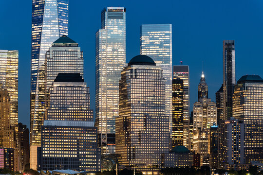 Lower Manhattan after sunset