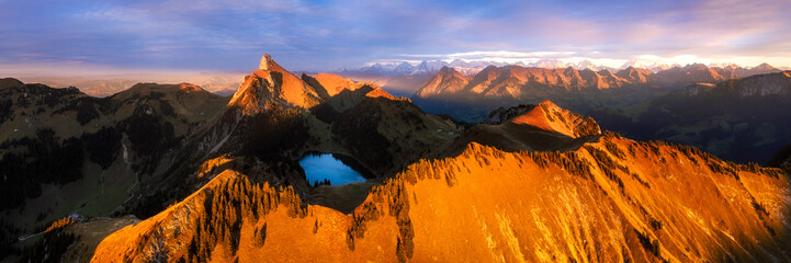 Epic alps mountain scene