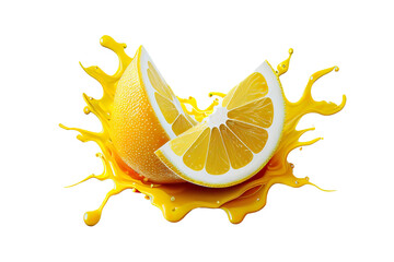 lemon in splash - obrazy, fototapety, plakaty