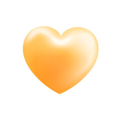 yellow heart png 3d used for illustration valentine's day special
