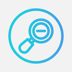 Zoom out icon in gradient style about camera, use for website mobile app presentation