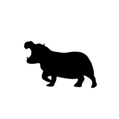 Obraz na płótnie Canvas Hippopotamus Silhouette