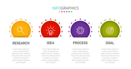 Vertical infographic design with icons and 4 options or steps. Thin line. Infographics business concept. Can be used for info graphics, flow charts, presentations, mobile web sites, printed materials.