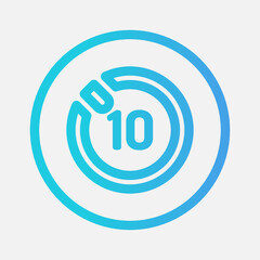 Timer ten second icon in gradient style about camera, use for website mobile app presentation
