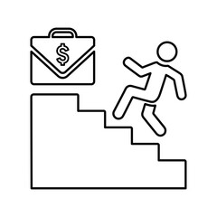 Stair, Success line icon. Outline vector.
