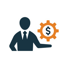 Settings, finance service icon. Editable vector isolated on a white background.