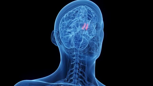 3D rendered medical animation of a man's olfactory nerves