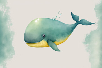 Whale - Watercolor (Generative AI Art)