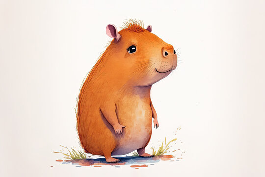 Capibara - Watercolor (Generative AI Art)