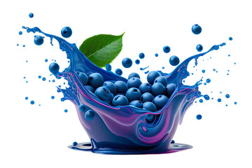 blueberries with juice splash